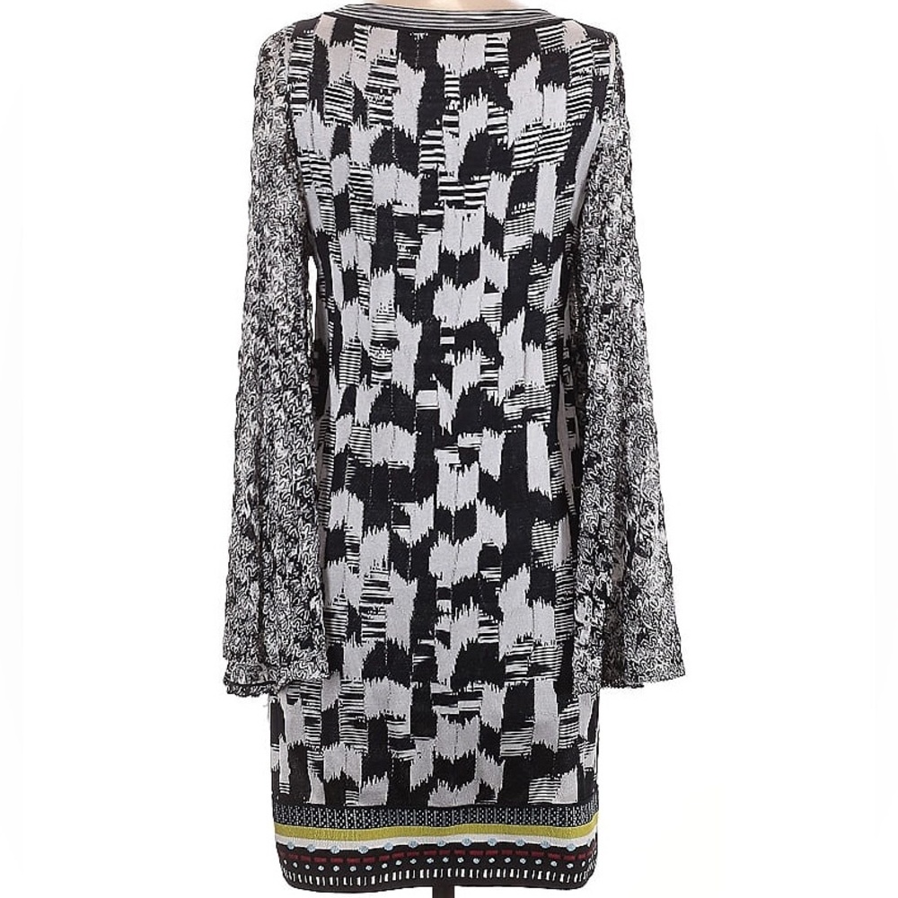 Missoni Graphic Knit Dress with Bell Sleeves and Elastic Hem - Picture 2 of 4